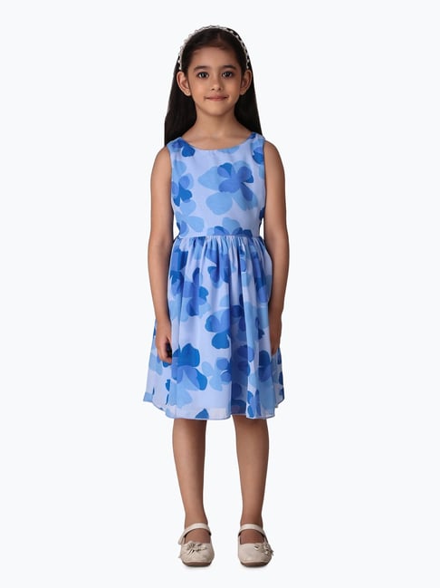 Creative Kid's Girls Blue Floral Dress