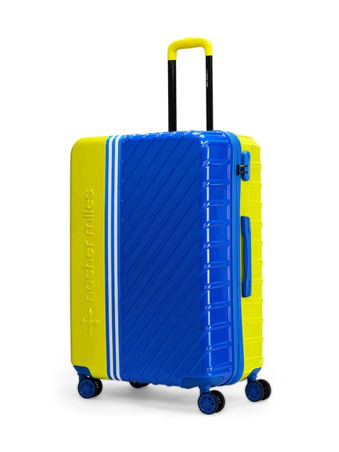 Nasher Miles Lime Green & Azure Blue Vegas Color Block Large Hard Sided Checked Luggage-picture-25