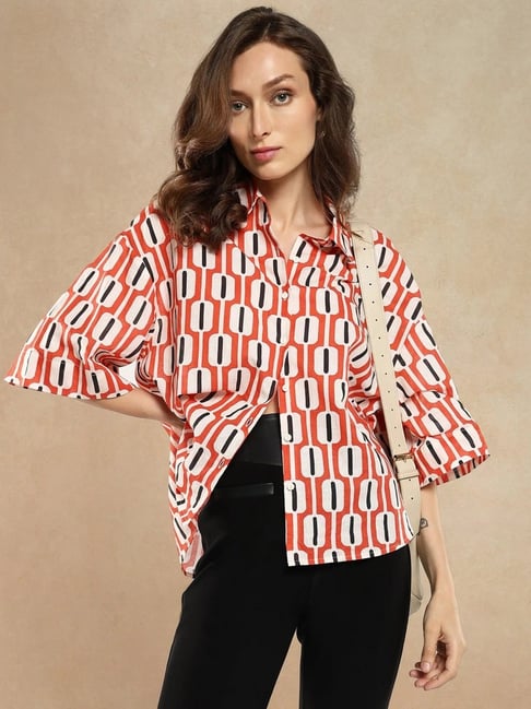 RAREISM Multi Cotton Blend Printed Three-Quarter Sleeves Shirt-picture-34