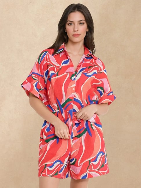 RAREISM Multi Cotton Blend Printed Short Sleeves Shirt-picture-21