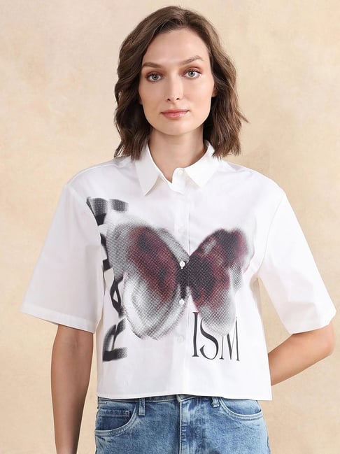 RAREISM White Cotton Printed Short Sleeves Shirt-picture-39
