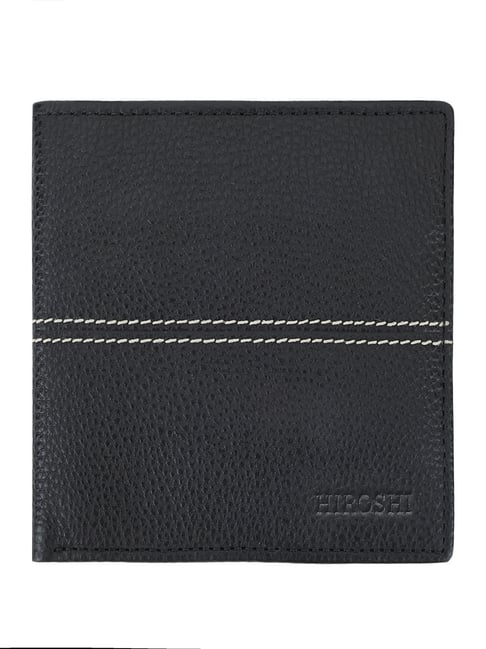 HIROSHI Black Textured Leather Bi-Fold Wallet-picture-12