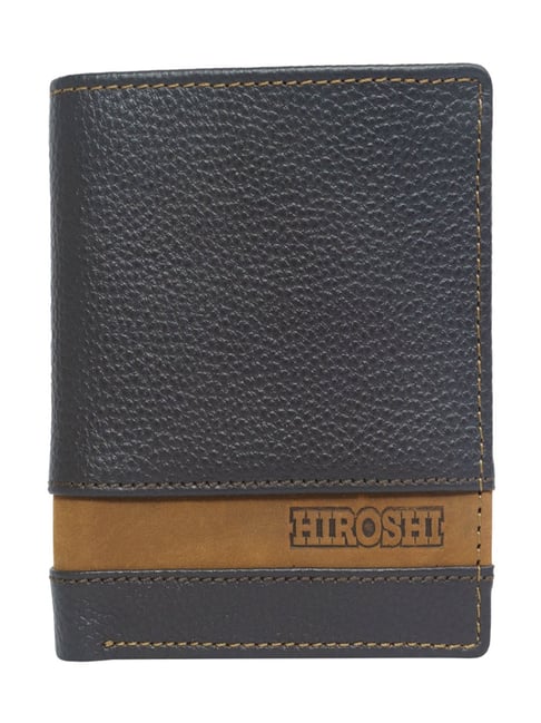 HIROSHI Black Textured Leather Bi-Fold Wallet-picture-18