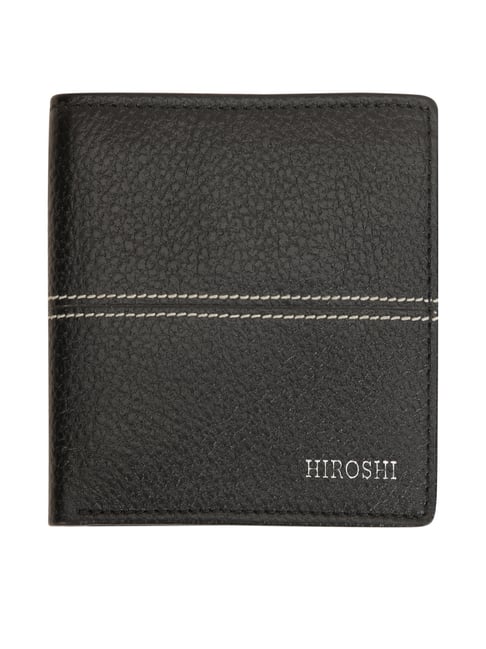 HIROSHI Black Textured Leather Bi-Fold Wallet-picture-48