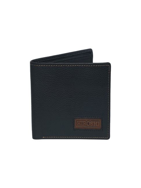 HIROSHI Black Textured Leather Bi-Fold Wallet-picture-13