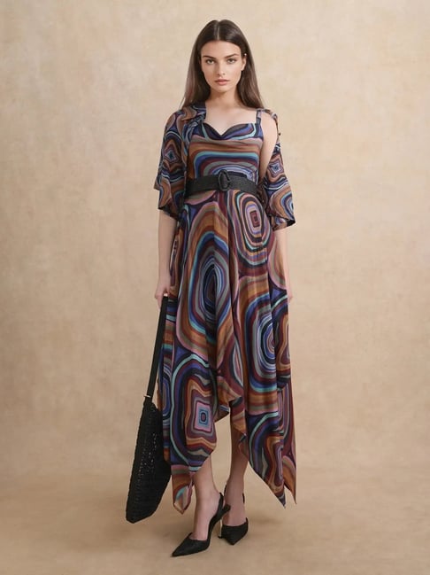RAREISM Multi Viscose Printed Sleeveless Dress-picture-34