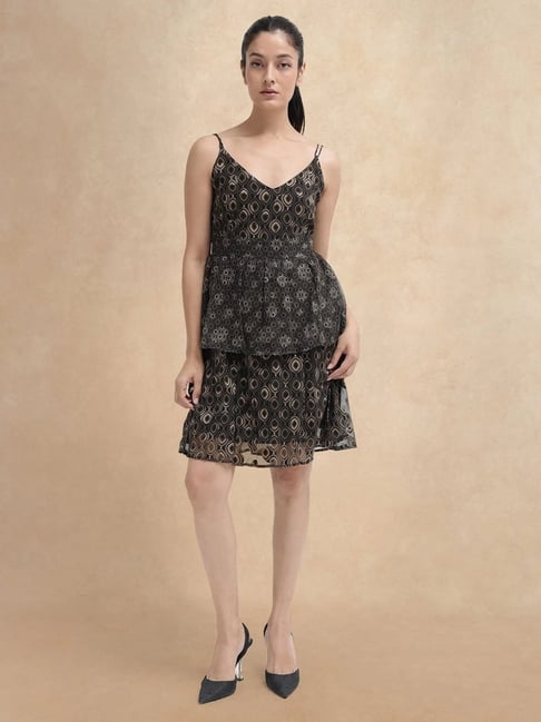 RAREISM Black Cotton Blend Printed Sleeveless Dress-picture-20