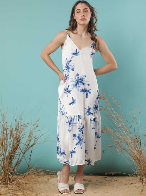 RAREISM White Polyester Printed Sleeveless Dress-picture-13