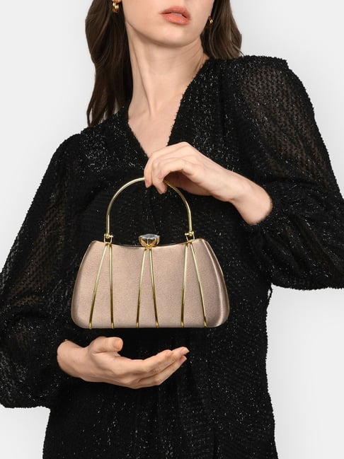 Lavie Star Rose Gold Textured Small Clutch