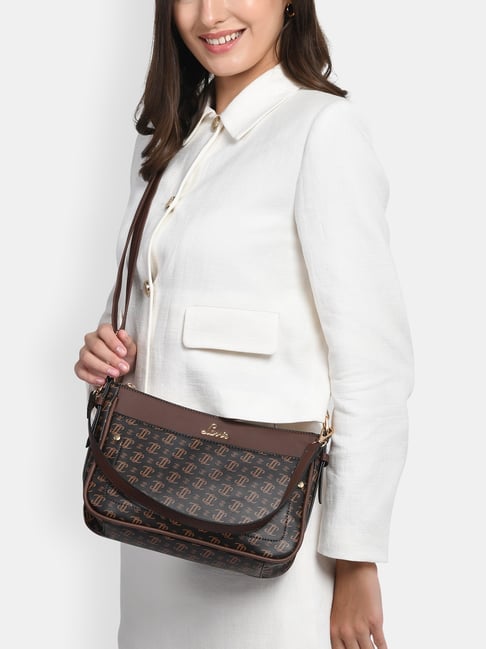 Lavie Cosmo Choco Logo Medium Cross Body Bag