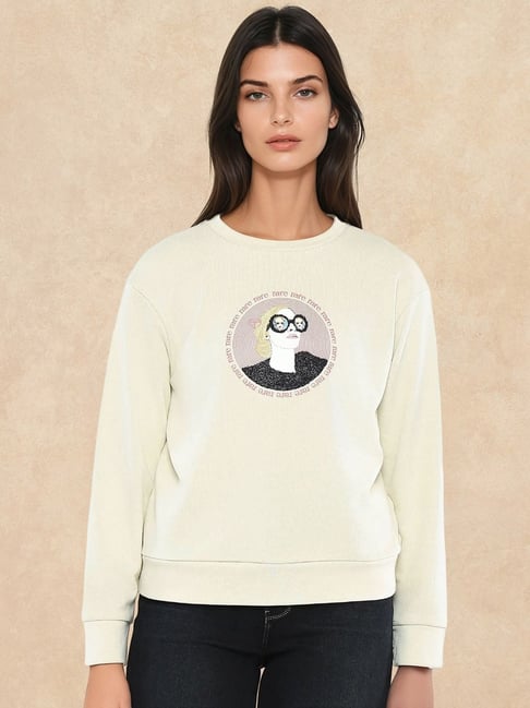 RAREISM Beige Cotton Blend Printed Long Sleeves Sweatshirt-picture-17