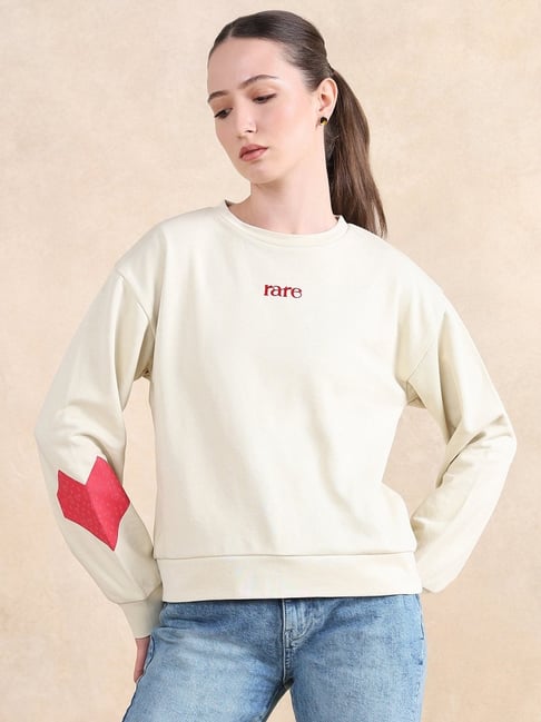 RAREISM Beige Cotton Blend Printed Long Sleeves Sweatshirt-picture-41