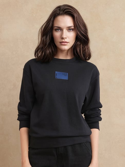 RAREISM Black Cotton Blend Printed Long Sleeves Sweatshirt-picture-45