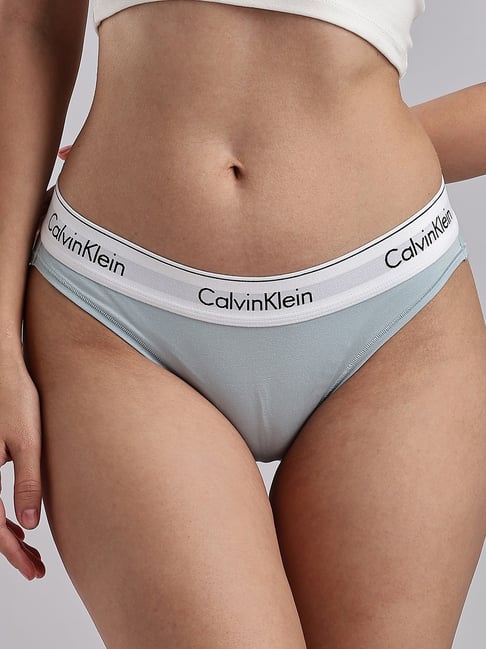 Calvin Klein Underwear Blue Cotton Blend Mid Rise Bikini-picture-36
