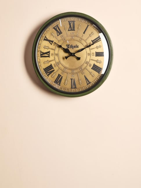 Fabindia Yuvraj Green Metal Wall Clock