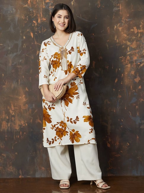 Melange by Lifestyle Women's Yellow Kurta-picture-25