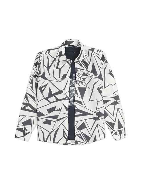 Charchit Boys Grey Cotton Comfort Fit Printed Shirt with T-Shirt-picture-26