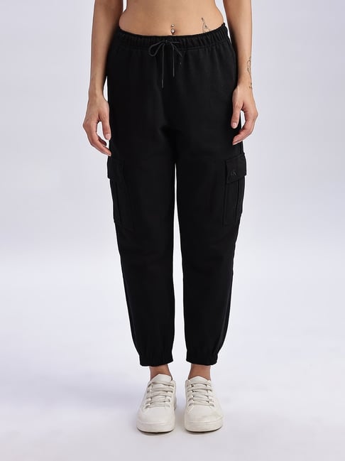 CALVIN KLEIN JEANS Relaxed Fit Black Cotton Trackpants-picture-32