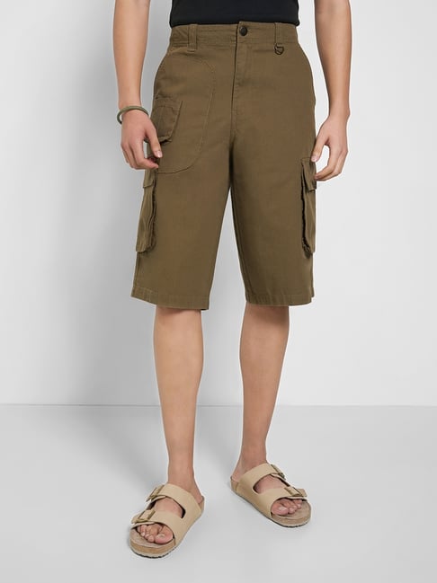7 Alt by Pantaloons Olive Shorts-picture-20