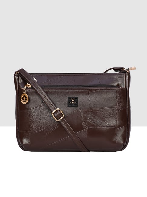 Esbeda Brown Patchwork Medium Cross Body Bag-picture-34