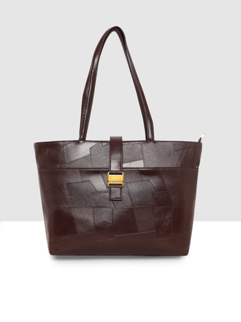 Esbeda Brown Patchwork Large Tote-picture-26