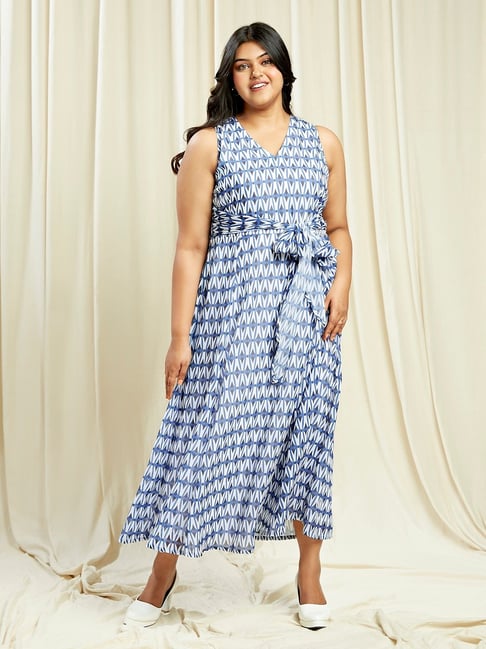 Floral Dresses Plus Size Tie Waist Dress Plus Size, Women's Plus