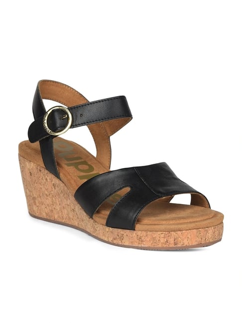 Hush Puppies Women's Black Ankle Strap Sandals