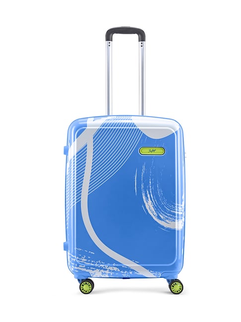 Skybags White Blue Splash Printed Medium Hard Checked