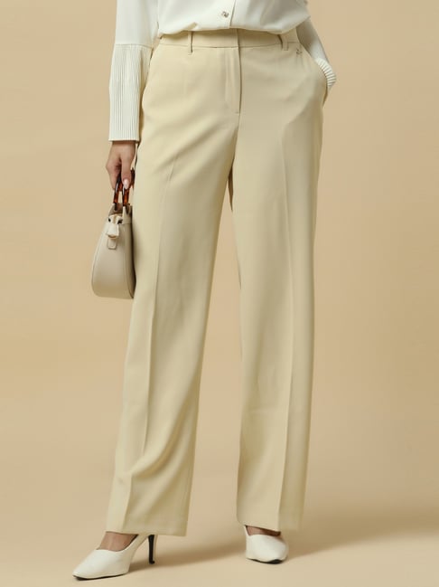 Allen Solly Women's Beige Regular Fit Trousers-picture-23