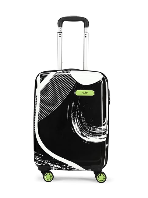 Skybags White & Black Splash Printed Small Hard Cabin Trolley-picture-14