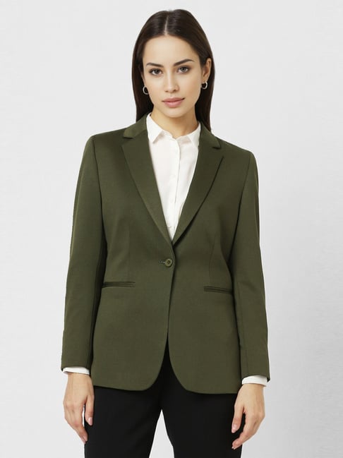 Van Heusen Women's Olive Textured Blazer