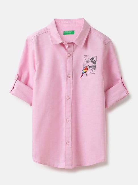 United Colors Of Benetton Boys Pink Cotton Regular Fit Shirt-picture-29