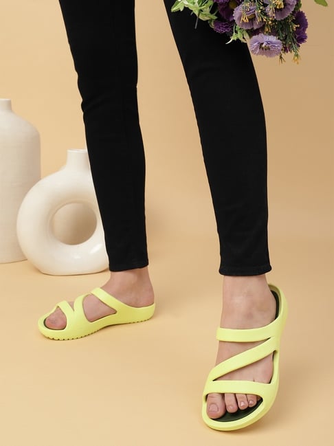 Truffle Collection Women's Lime Yellow Slides-picture-17