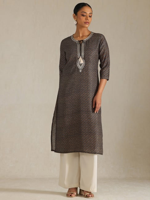 Soch Black Regular Fit Striped Kurtas-picture-20