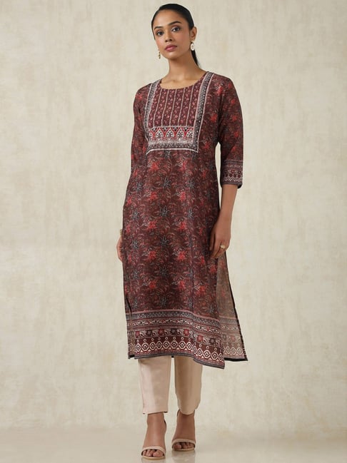 Soch Brown Regular Fit Printed Kurtas-picture-42