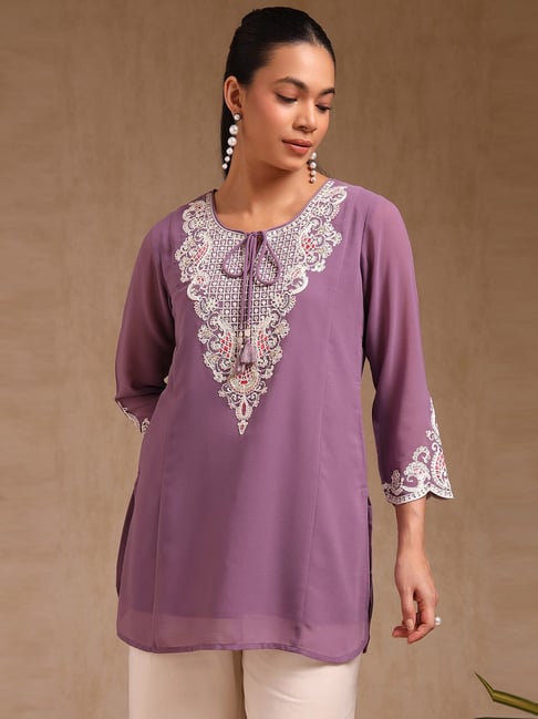 Soch Purple Regular Fit Embroidered Tunic-picture-33