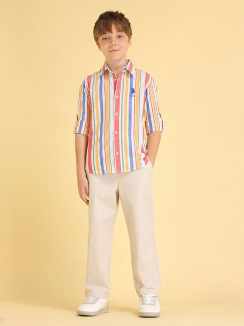 U.S. Polo Assn. Boys Multi Vertical Striped Regular Shirt-picture-10