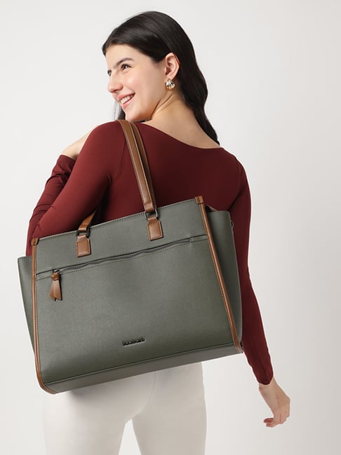 Fastrack Olive WorkEase Large Laptop Tote