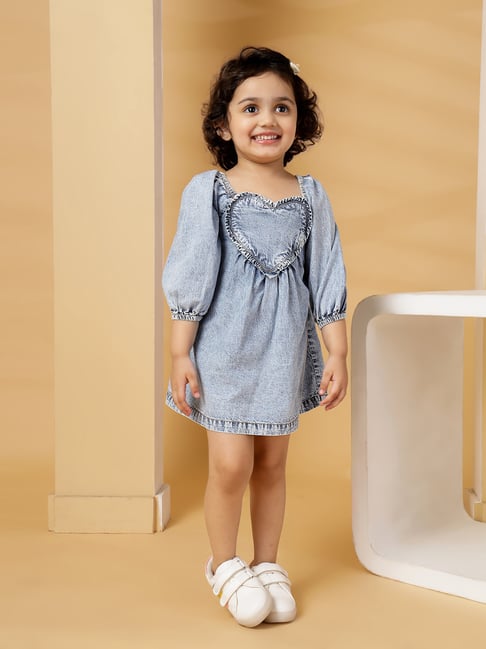 blue dress with bees Stars & Stripes Organic Cotton Dress: 3-6M