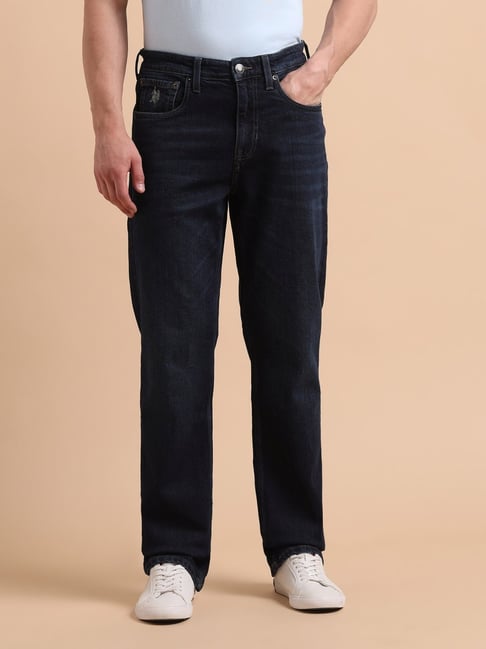 Polo Denim Navy Cotton Relaxed Fit Jeans