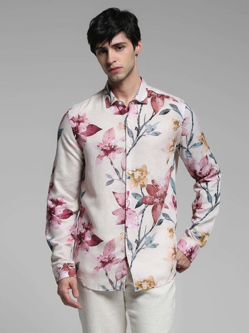 Jack & Jones Orange Slim Fit Floral Print Shirt-picture-42