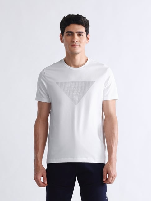 u.s. polo assn. Uspa Active White Cotton Slim Fit Printed Sports T-Shirt-picture-37