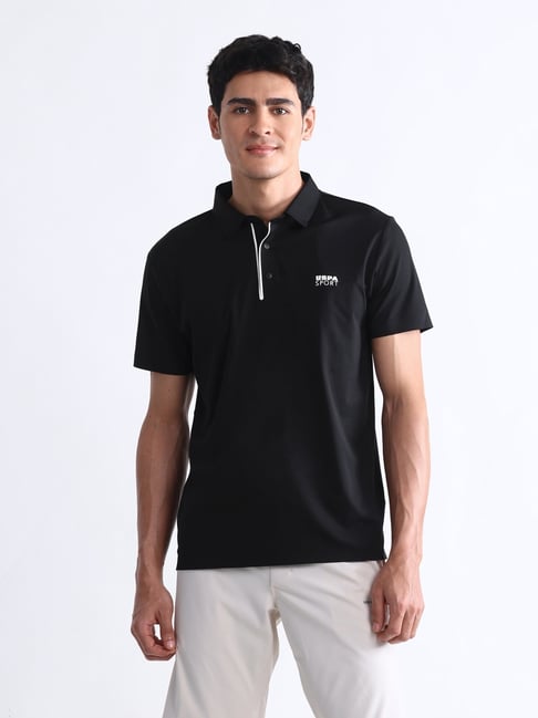 u.s. polo assn. Uspa Active Black Slim Fit Sports Polo-picture-39