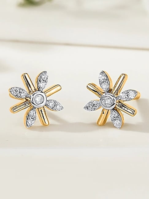 Stud Earrings Caratlane Gold Earring Graceful Heart Diamond Stud