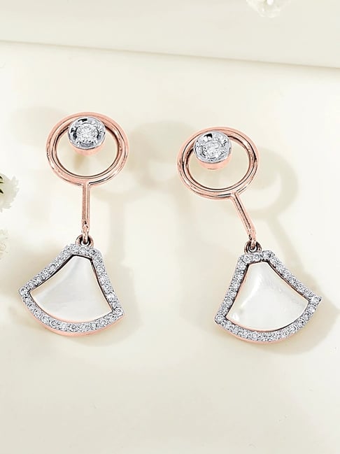 P.N.Gadgil Jewellers Opal Grace 18 kt Rose Gold Dangler Diamond Earring For Woman-picture-13