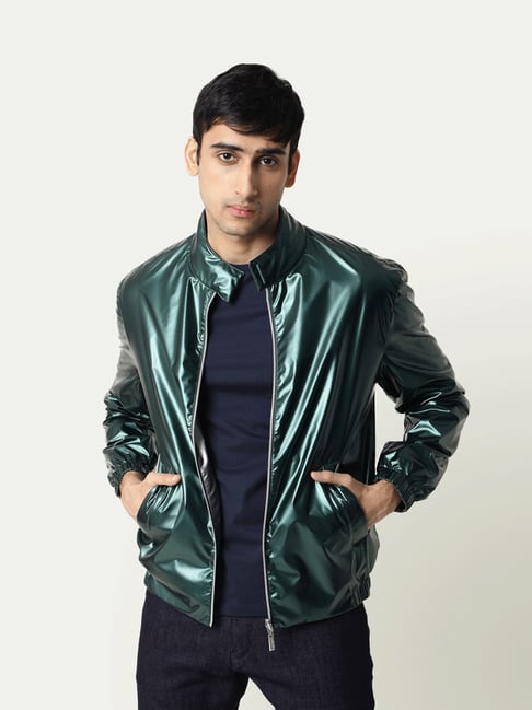 Rare Rabbit Green Regular Fit Solid Jacket-picture-20