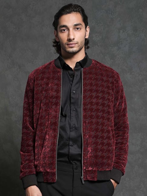 Rare Rabbit Red Regular Fit Textured Jacket-picture-14