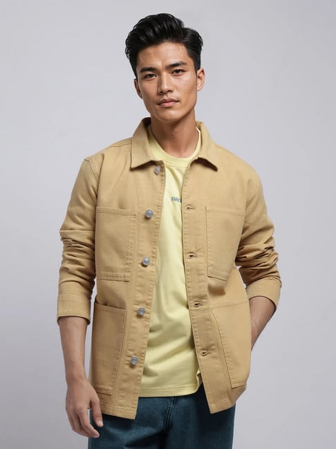 Rare Rabbit Beige Regular Fit Solid Jacket-picture-31