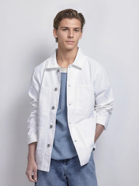Rare Rabbit White Regular Fit Solid Jacket-picture-33