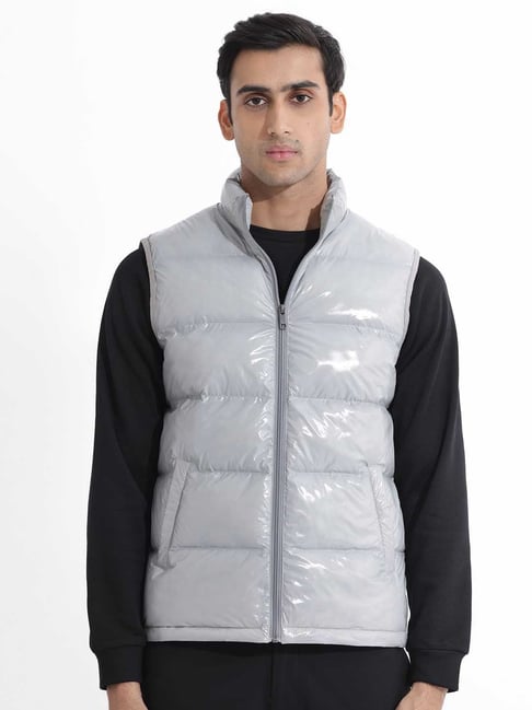 Rare Rabbit Grey Relaxed Fit Solid Jacket